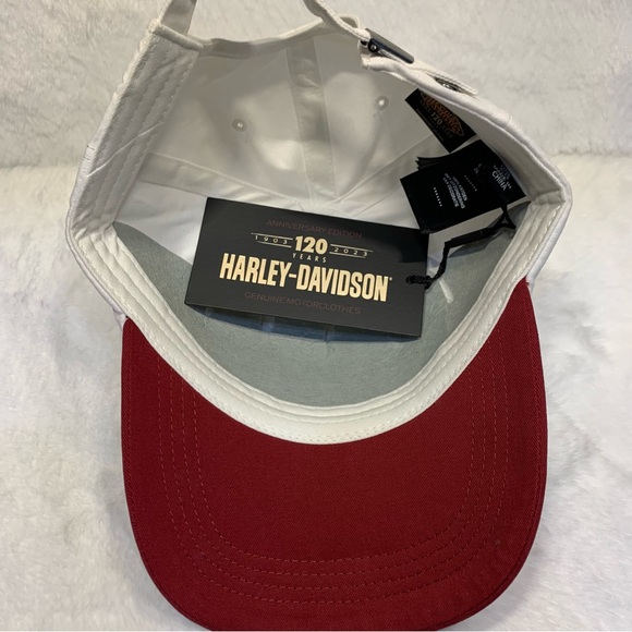 Harley-Davidson 120th Anniversary Speedbird Cap Women's 97757-23VW White Maroon - Picture 6 of 8